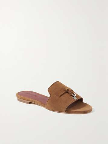 LORO PIANA Summer Charms suede slides