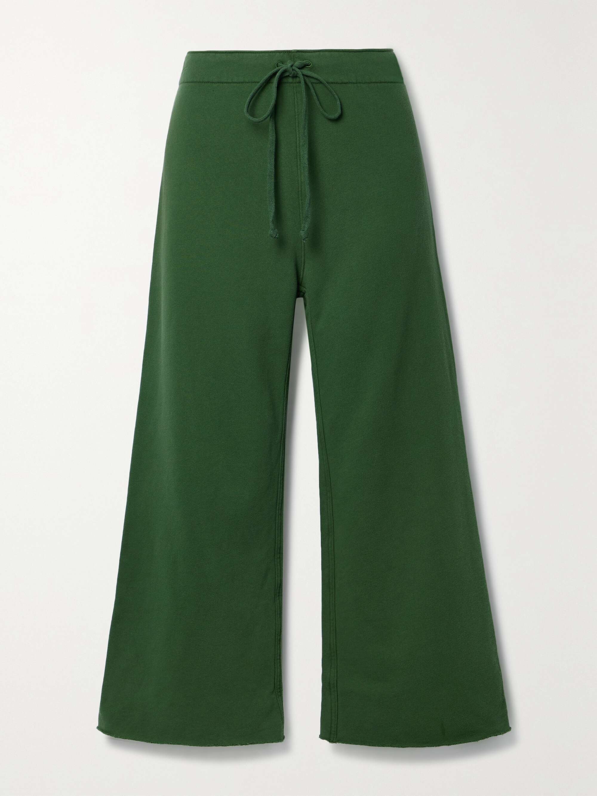 Army green Kiki cropped voile-trimmed 