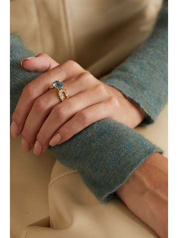 VILTIER Magnetic Enchainée 18-karat gold, aquamarine and diamond ring