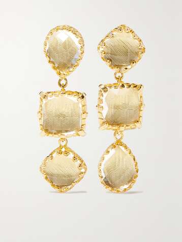 LARKSPUR & HAWK Sadie 18-karat gold-dipped quartz earrings
