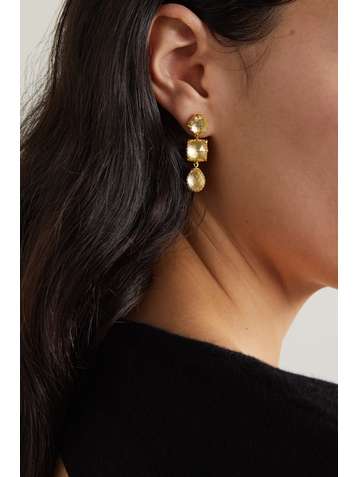 LARKSPUR & HAWK Sadie 18-karat gold-dipped quartz earrings