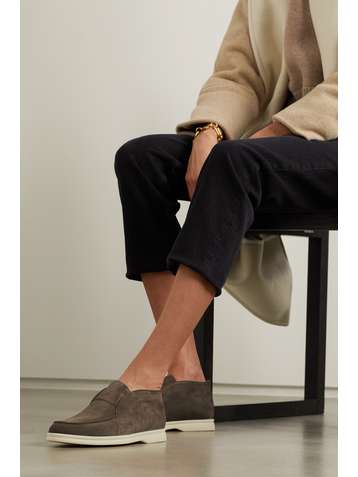 LORO PIANA Open Walk suede loafers