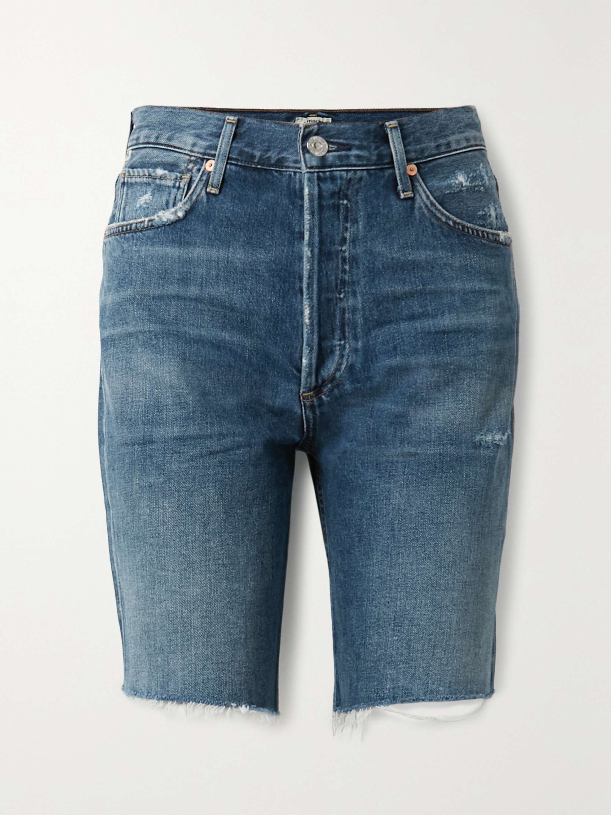 Mid denim Claudette distressed denim 