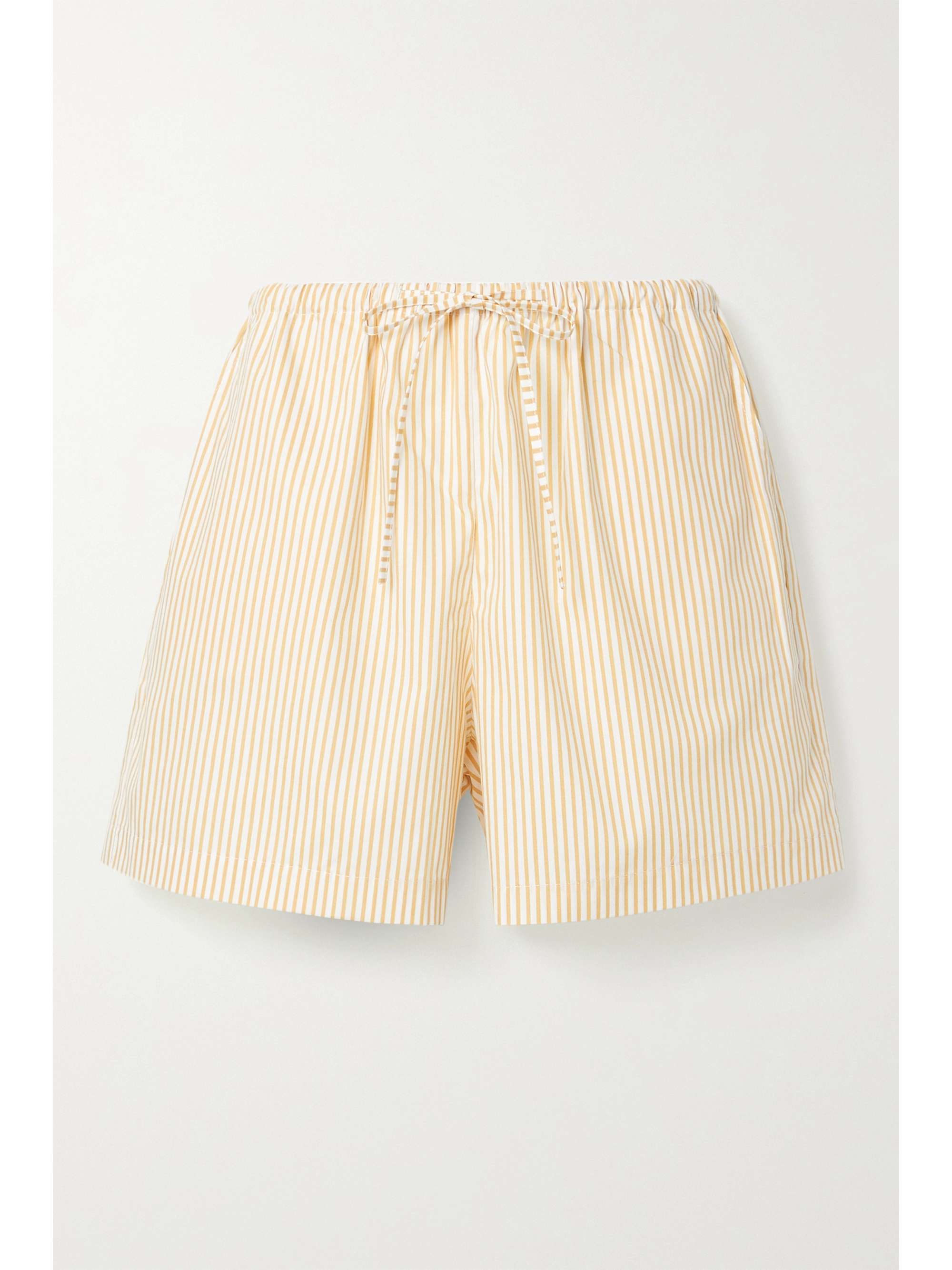 Mustard Scrunch striped cotton-poplin 