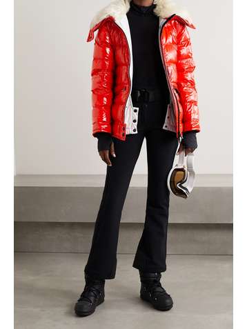 MONCLER GRENOBLE Arabba faux fur-trimmed quilted glossed-shell down jacket