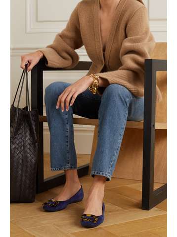 ROGER VIVIER Gommette Ballerinas aus Veloursleder mit Schnalle