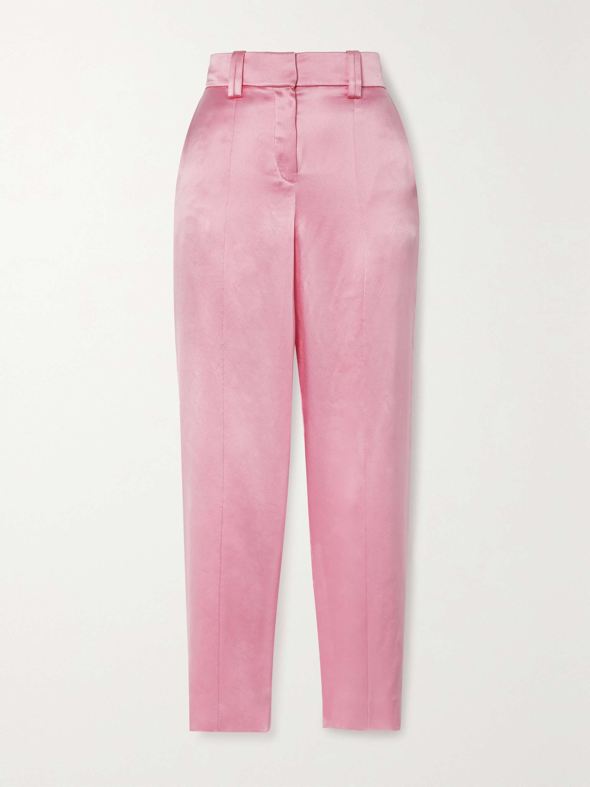 silk pink trousers