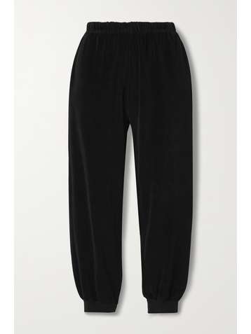 SUZIE KONDI Cotton-blend velour track pants
