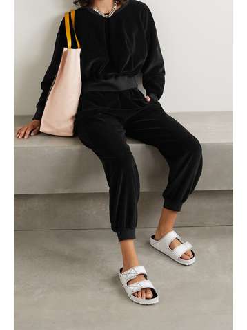 SUZIE KONDI Cotton-blend velour track pants