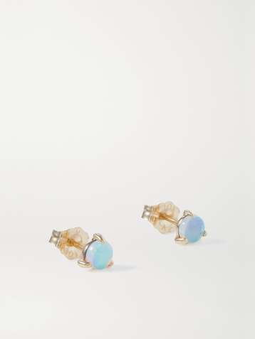 WWAKE Boucles d'oreilles en or 14 carats (585/1000) et opales