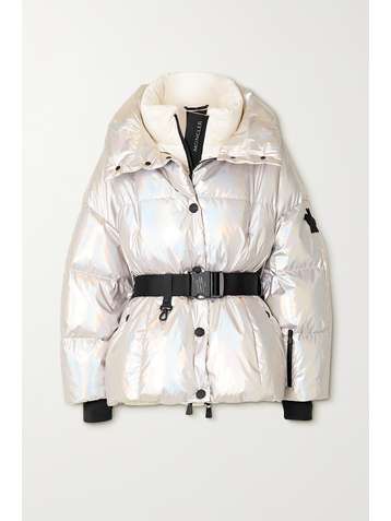 MONCLER GRENOBLE Ollignan hooded belted quilted iridescent down ski jacket