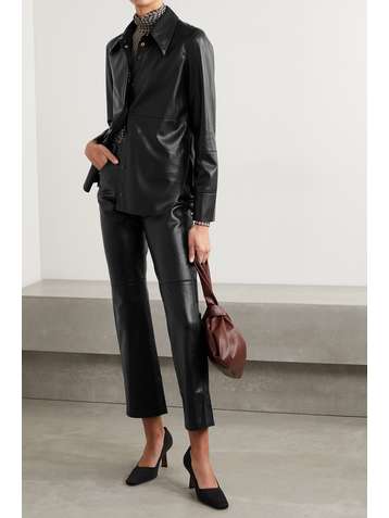 NANUSHKA Chemise en cuir vegan Naum