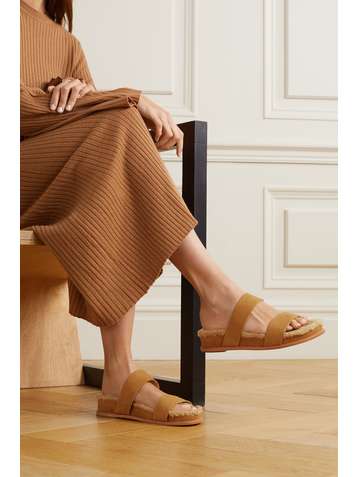 ALEXANDRE BIRMAN Shearling-lined suede sandals
