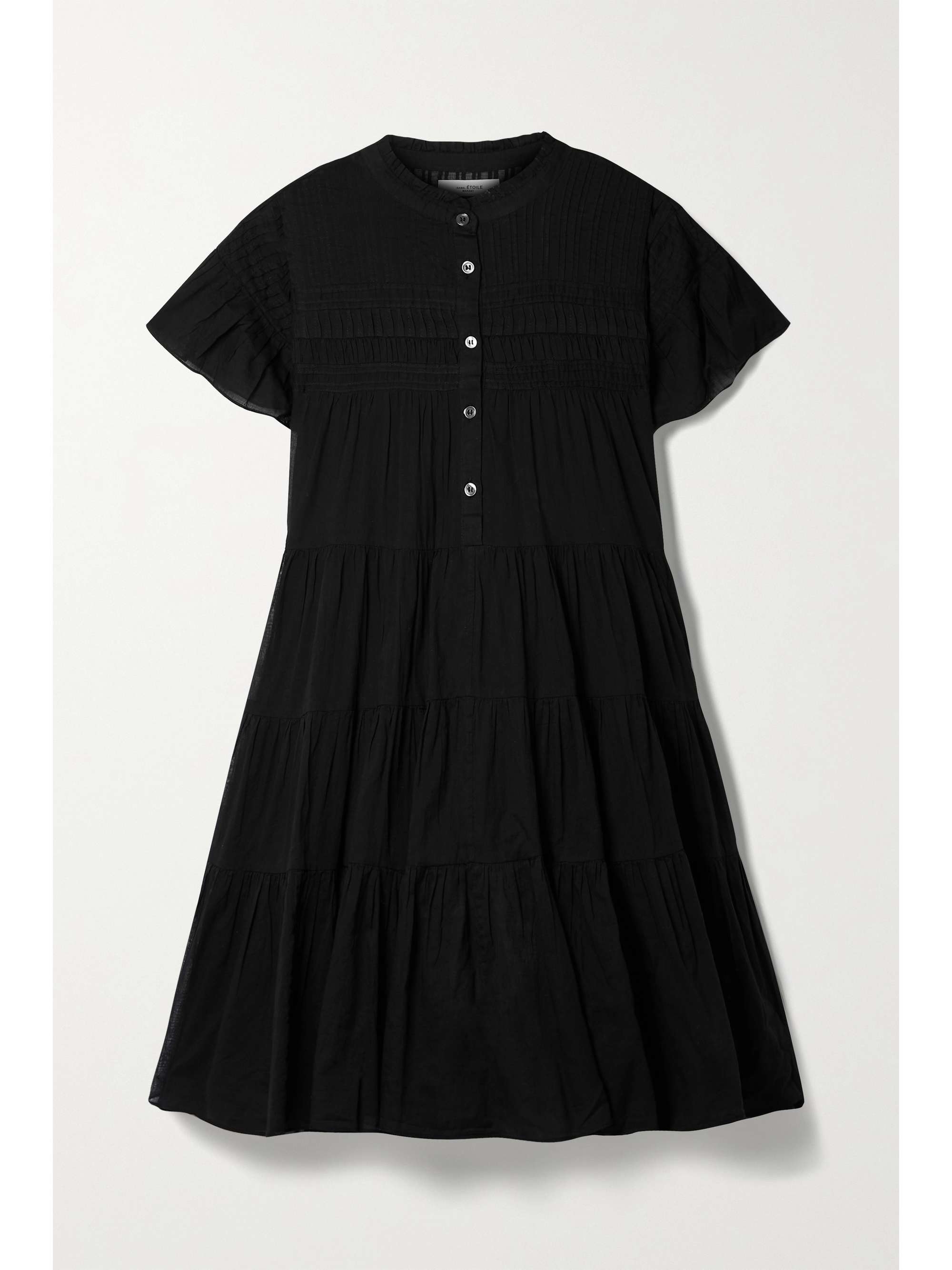 Black Lanikaye ruffled tiered cotton 