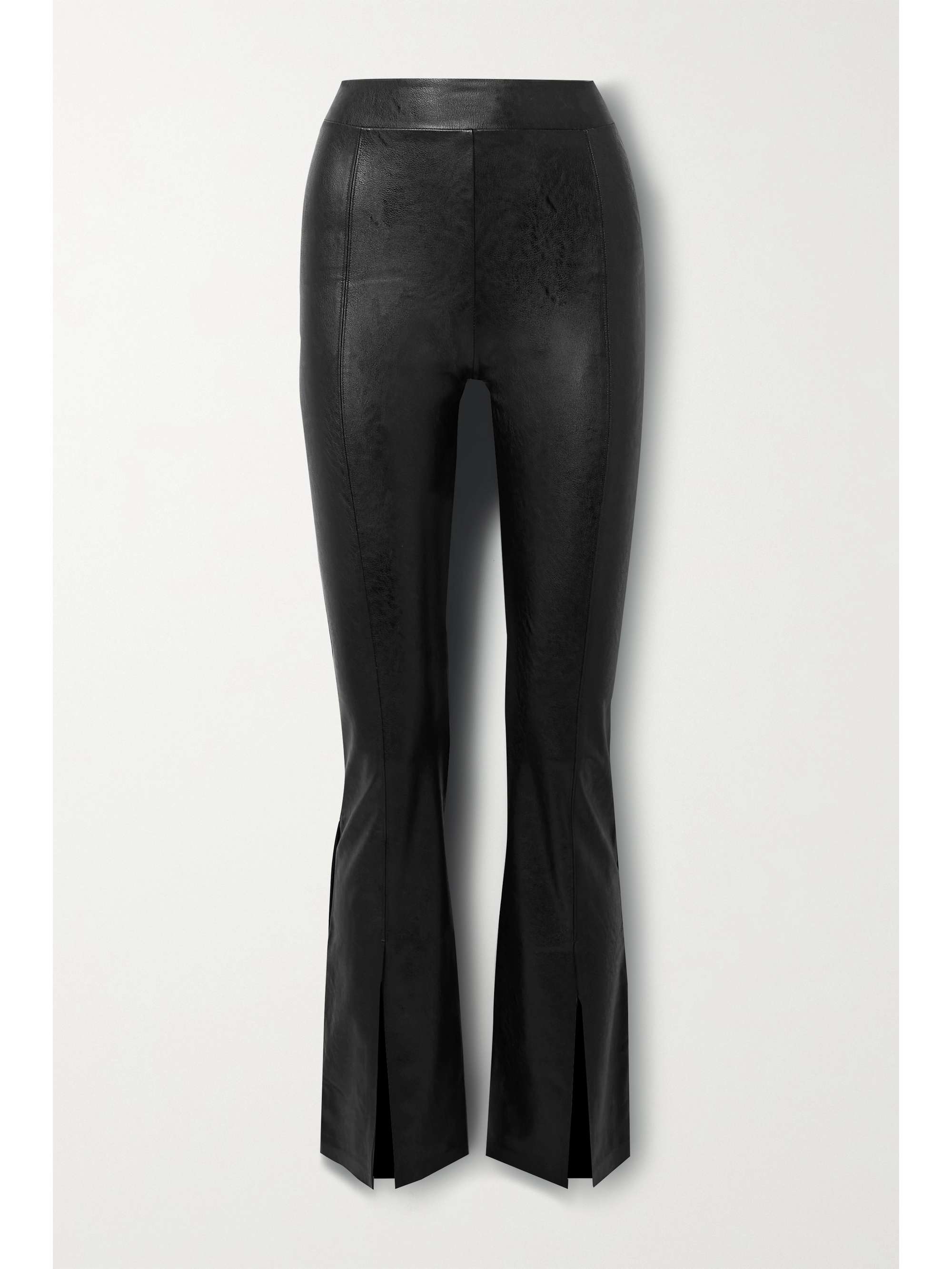 Black Faux leather flared pants 