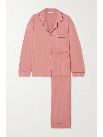 EBERJEY Gisele piped stretch-modal pajama set