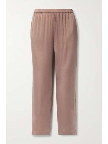 SKIN Tawny washed silk-blend satin pajama pants