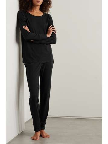 SKIN Cassandra organic Pima cotton-jersey pajama set