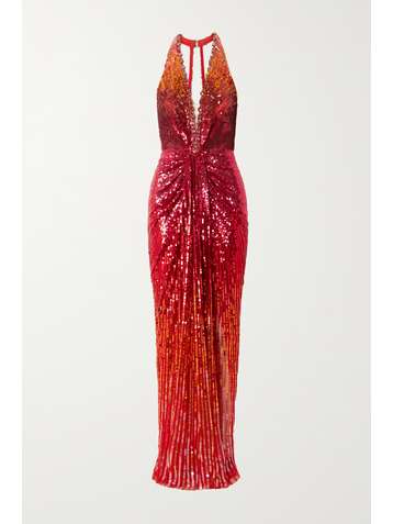 JENNY PACKHAM + James Bond crystal-embellished ombré sequined tulle gown