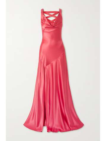 JENNY PACKHAM + James Bond sequin-embellished cutout silk-satin gown
