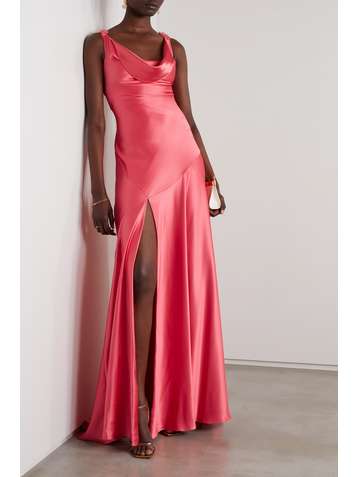 JENNY PACKHAM + James Bond sequin-embellished cutout silk-satin gown