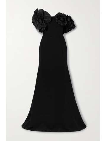 OSCAR DE LA RENTA Strapless taffeta-trimmed cady gown