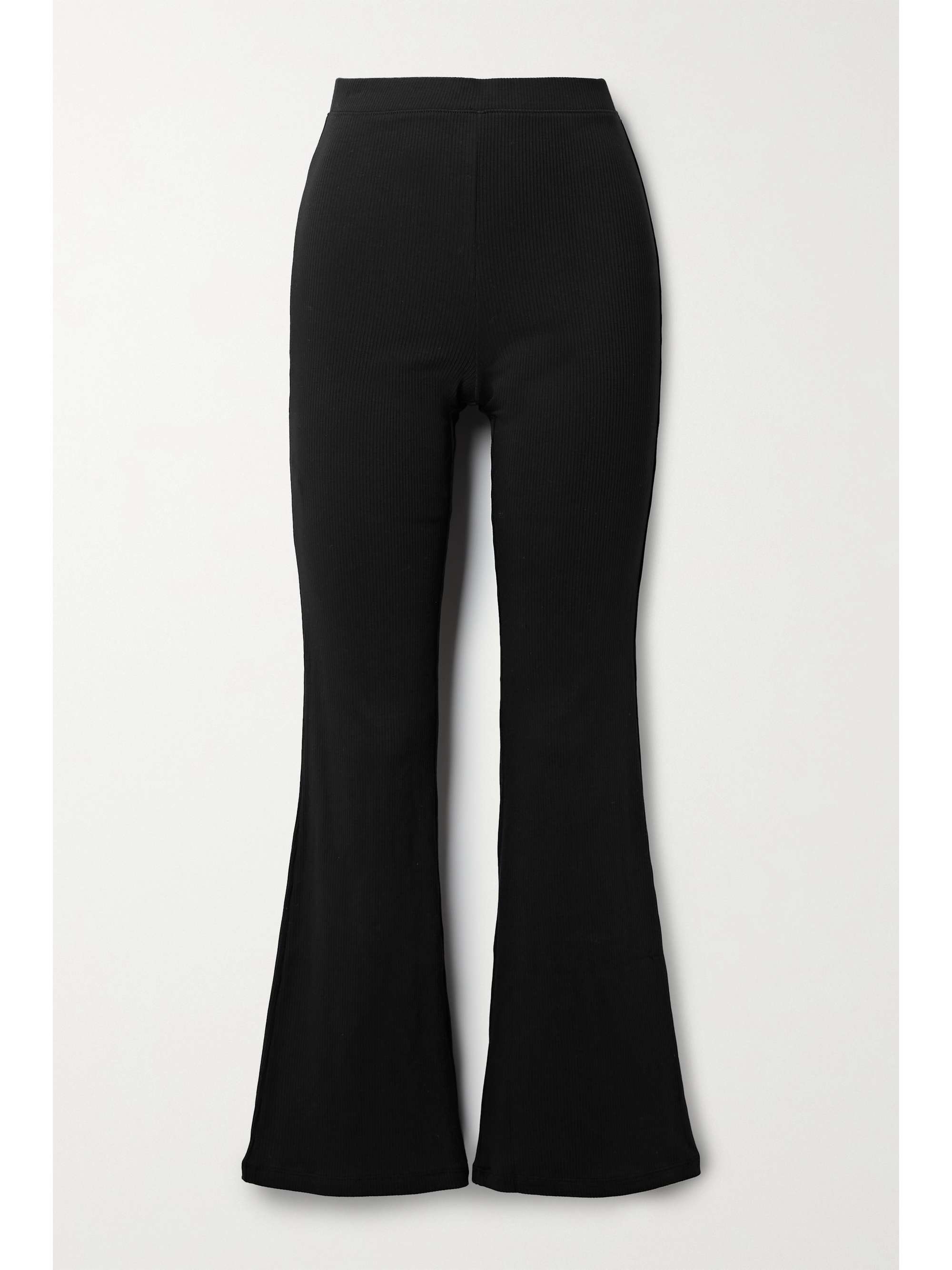 Black Ilena ribbed stretch-Pima cotton 