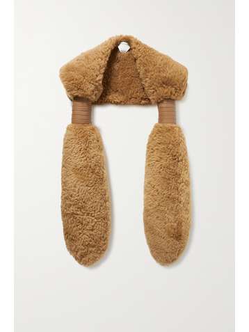 BOTTEGA VENETA Padded leather-trimmed shearling stole