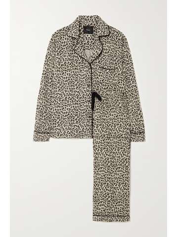 RAILS Clara leopard-print poplin pajama set