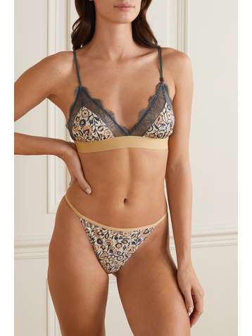 LOVE STORIES Charlotte Höschen aus recyceltem Jersey und Spitze mit Blumenprint