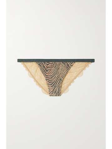 LOVE STORIES Wild Rose Höschen aus Spitze und recyceltem Stretch-Jersey mit Zebraprint