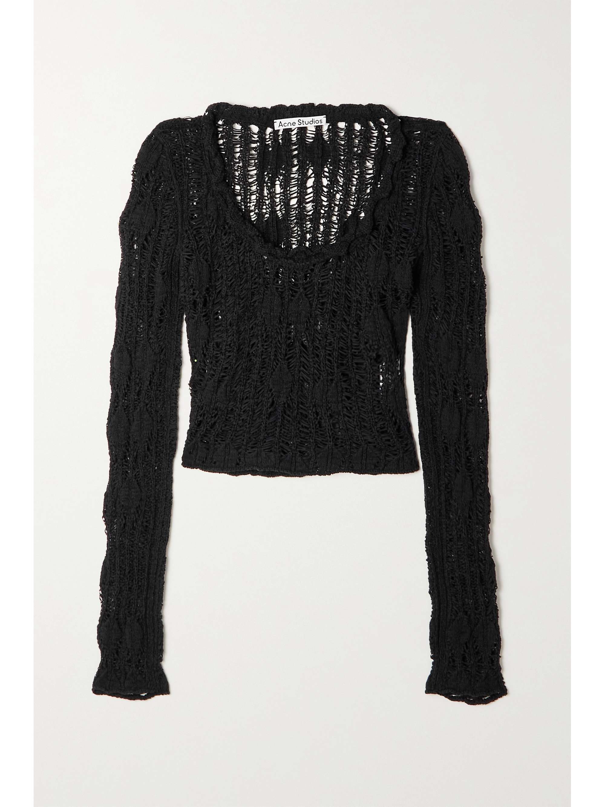 Black crochet blouse Clearance