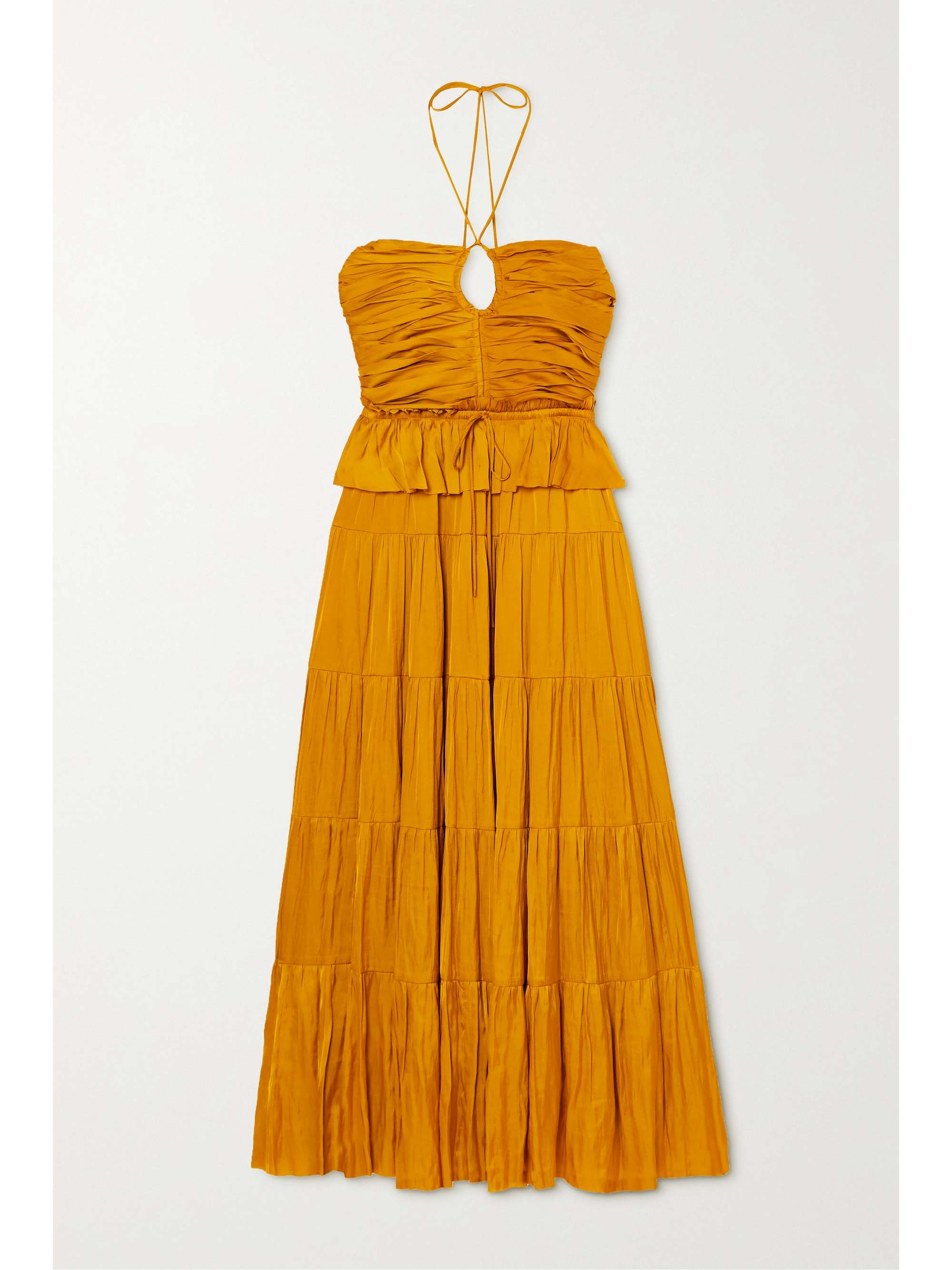 Marigold Evanthe tiered ruched satin 
