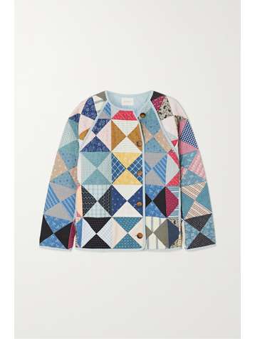 DÔEN Sedona patchwork printed quilted organic cotton jacket