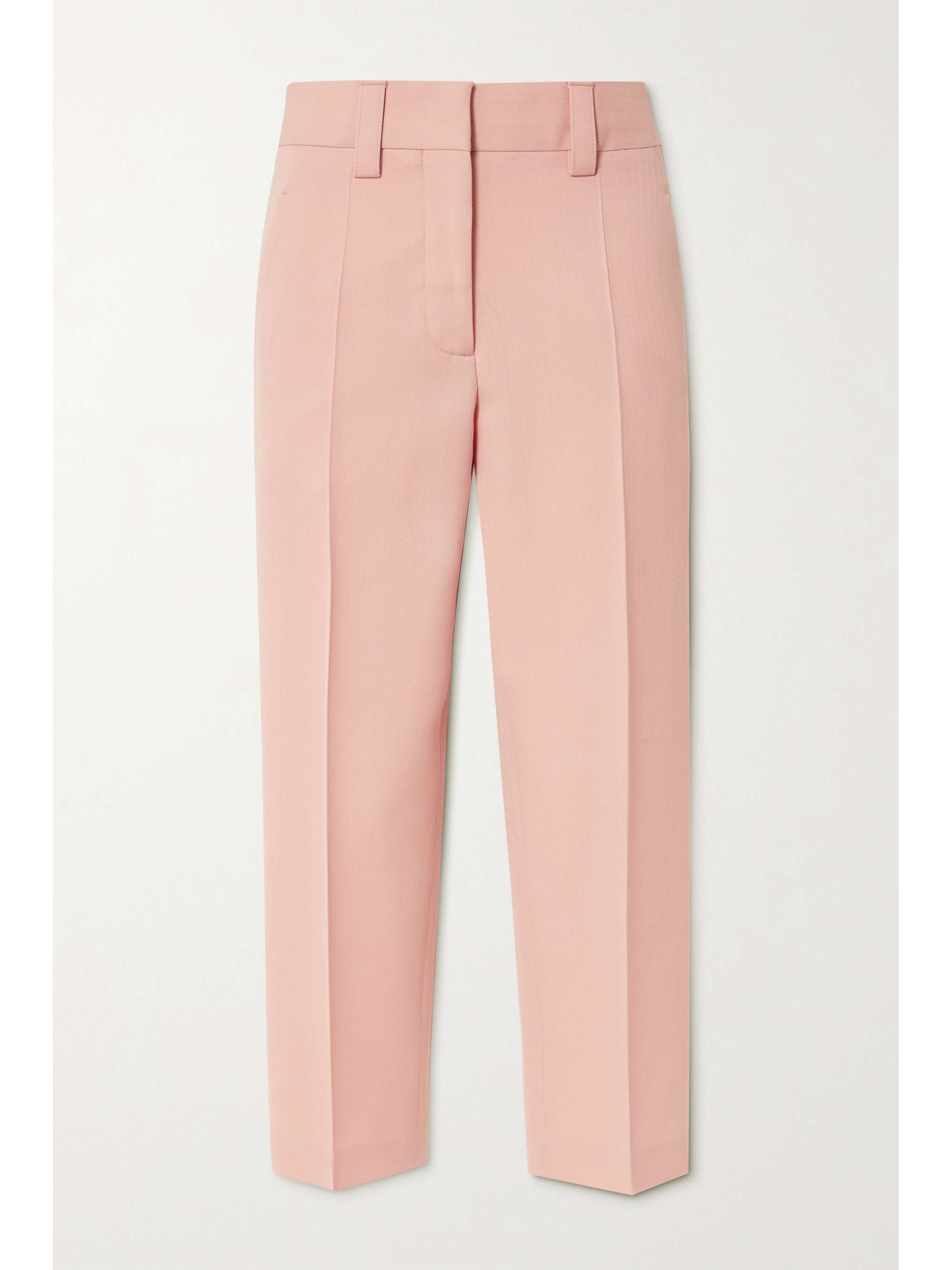 Blush Cropped woven straight-leg pants 