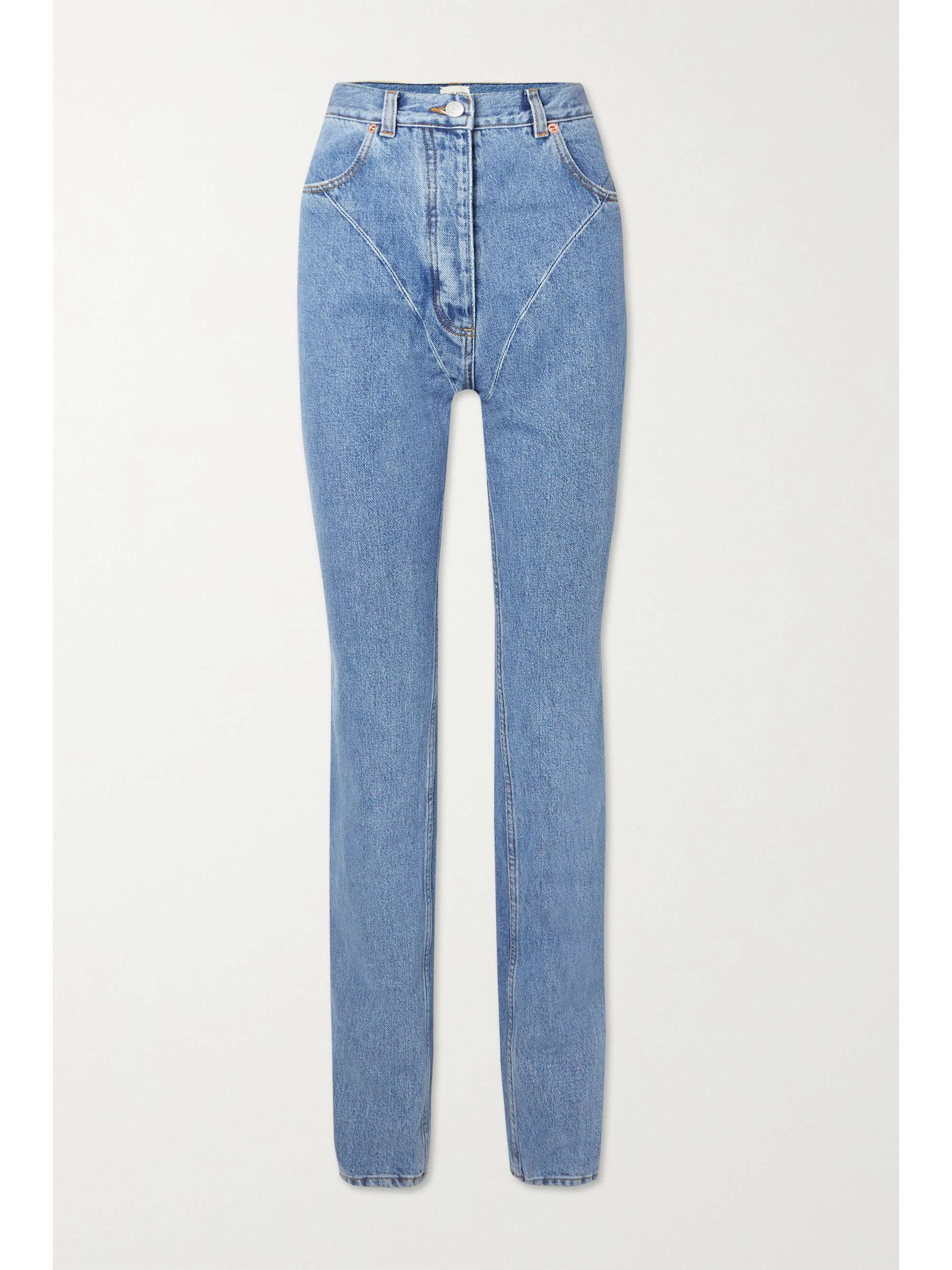 Blue High-rise straight-leg jeans 