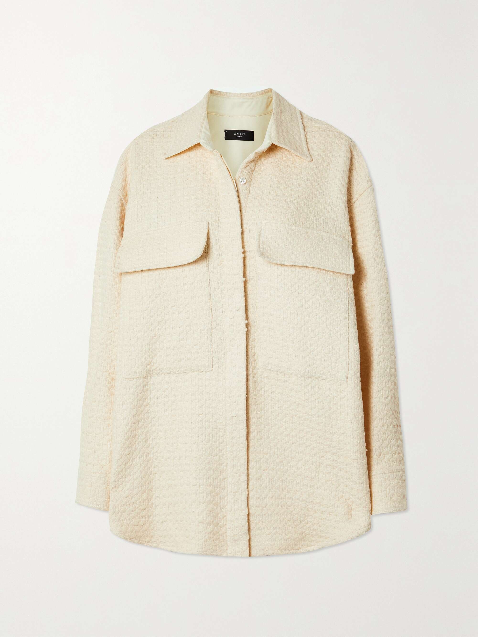 Cream Oversized cotton-blend tweed 