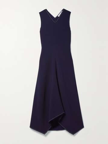 PROENZA SCHOULER WHITE LABEL Asymmetric crinkled-crepe midi dress