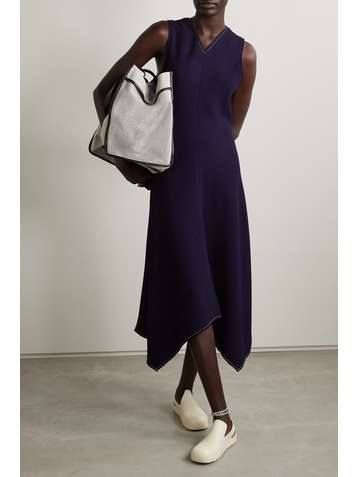 PROENZA SCHOULER WHITE LABEL Asymmetric crinkled-crepe midi dress