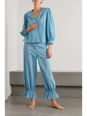 RIXO Vera printed cotton-poplin pajama set