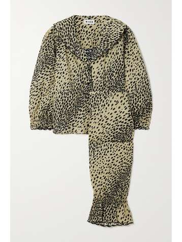 RIXO Vera leopard-print cotton-poplin pajama set