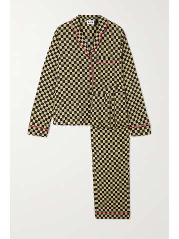 RIXO Austin checked woven pajama set