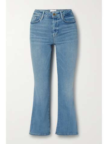 FRAME Le One cropped mid-rise bootcut jeans