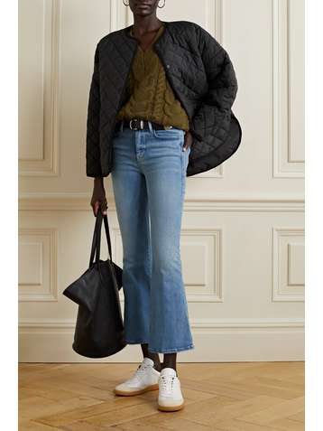 FRAME Le One cropped mid-rise bootcut jeans