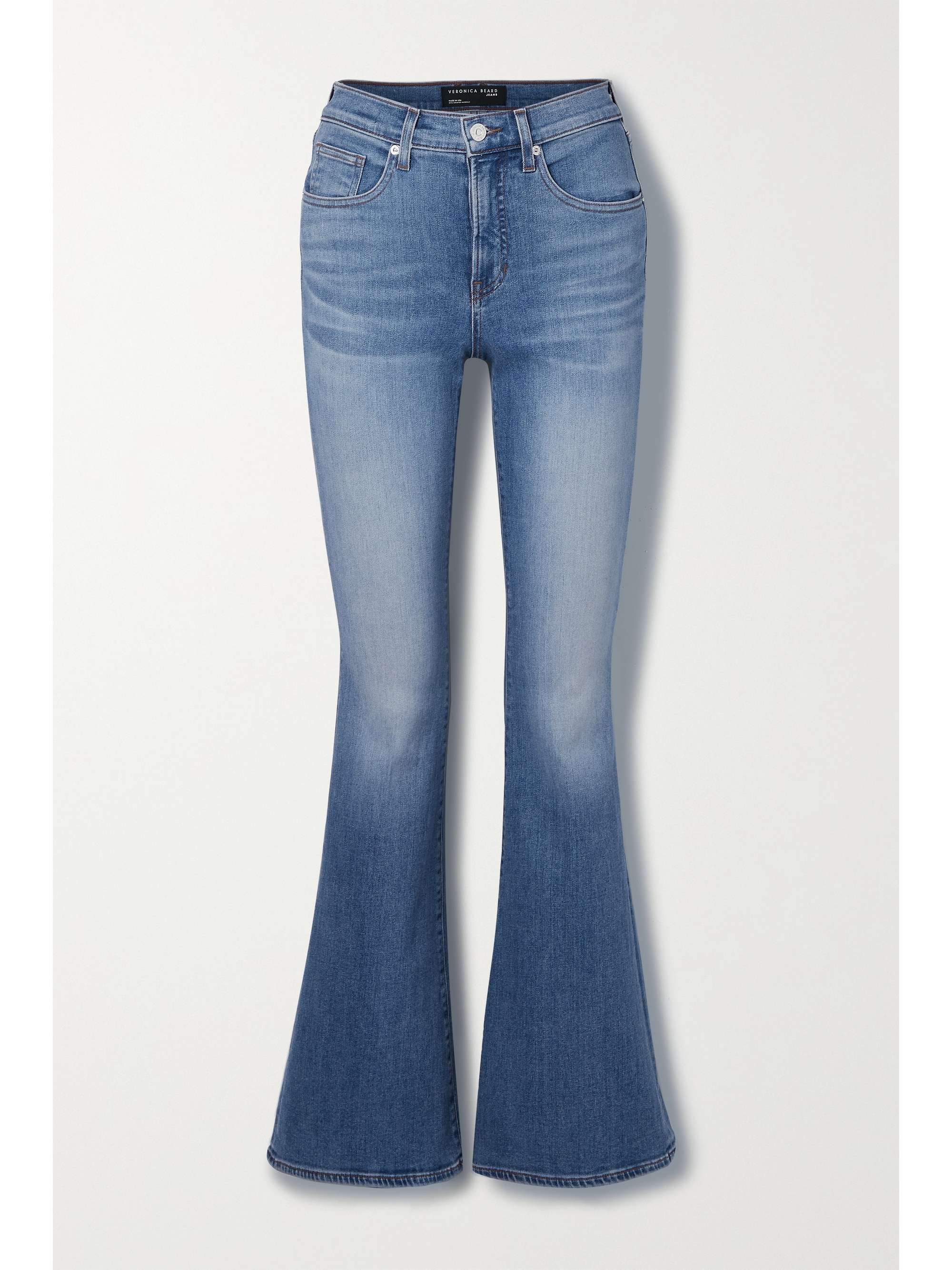 Mid denim Beverly high-rise flared 