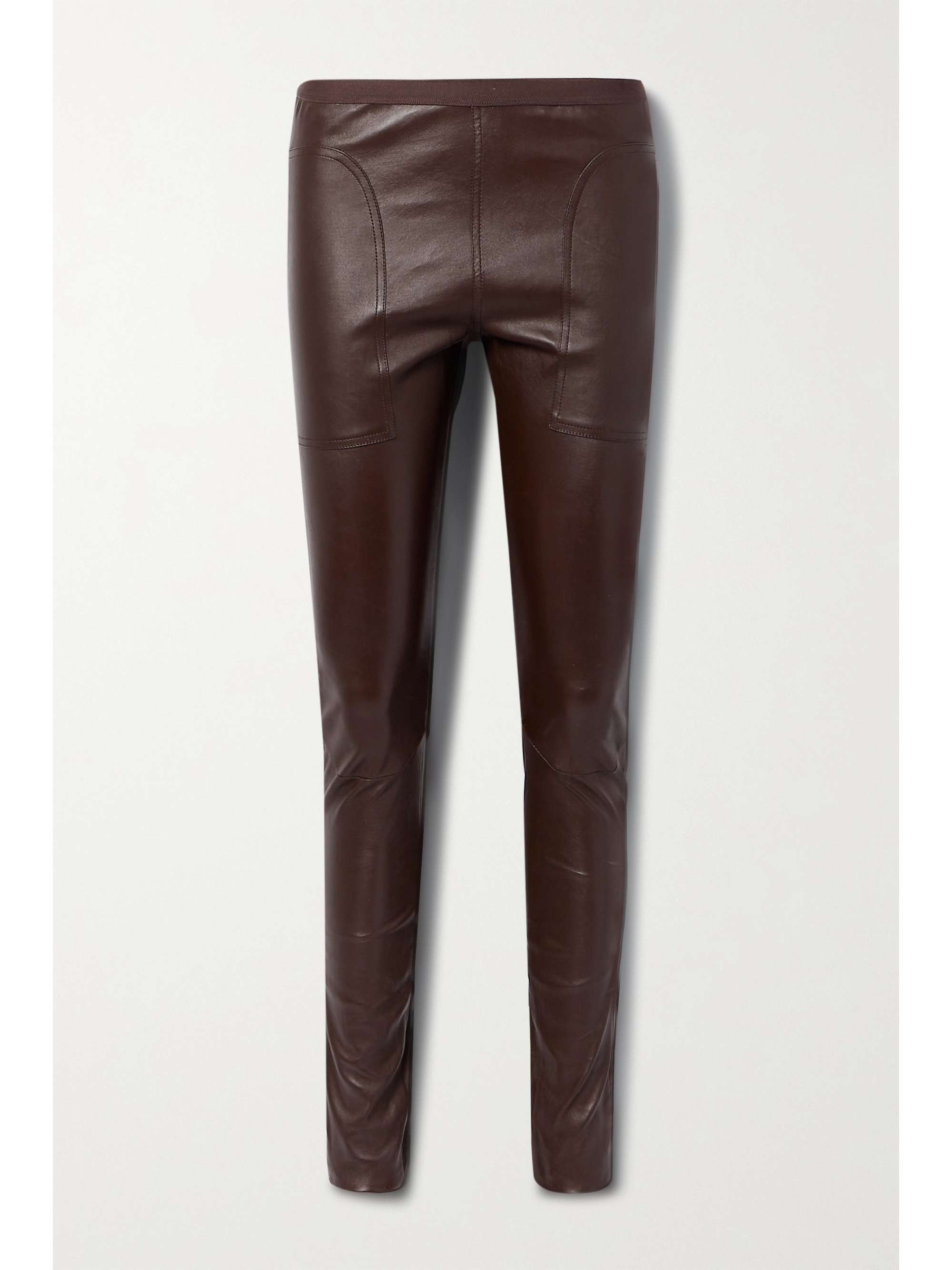 RICK OWENS Stretch leather and cotton-blend leggings