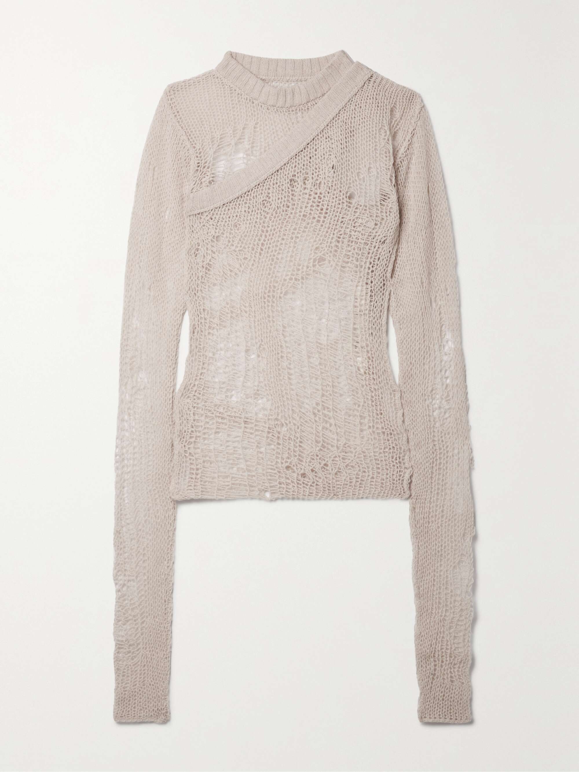 Distressed ribbed sweater Clearance