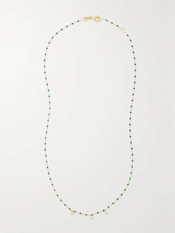 GIGI CLOZEAU Mini Gigi 16.5" 18-karat gold, resin and diamond necklace