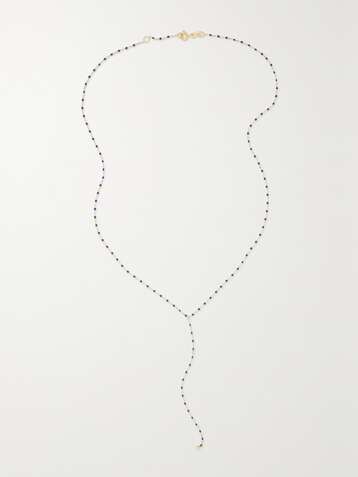 GIGI CLOZEAU Mini Gigi Y Party 19.7" 18-karat gold, resin and diamond necklace