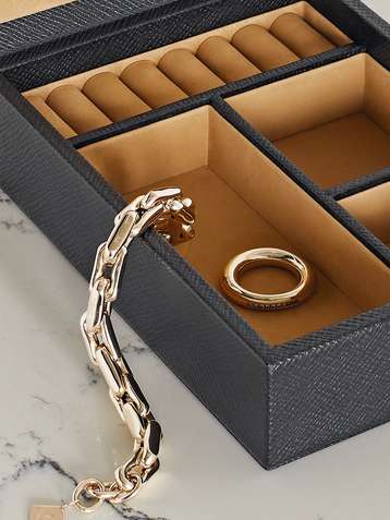 SMYTHSON Panama textured-leather jewelry box